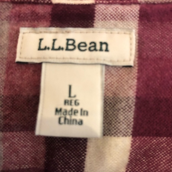 L. L. Bean Women’s Heathered Flannel Shirt, Size Large - Picture 10 of 11